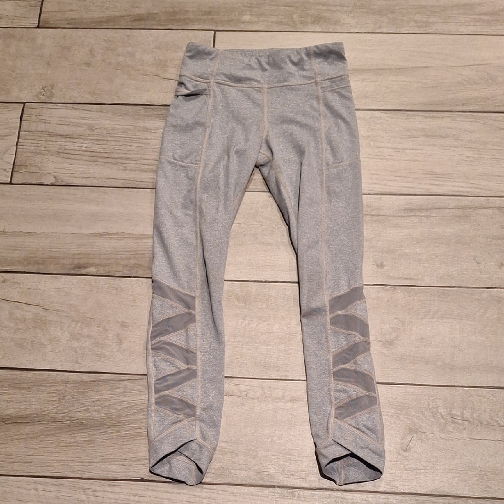 💐 Athleta Kids Gray Heathered Leggings with Tapered Design🍍🍓🦉🐧💘